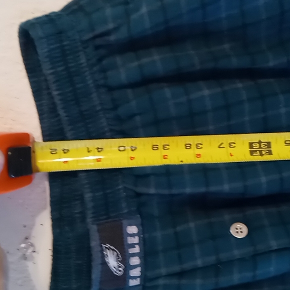 Reeboks Phila Eagles Men's Green Plaid Pajama Pants SZ LG - Picture 9 of 11